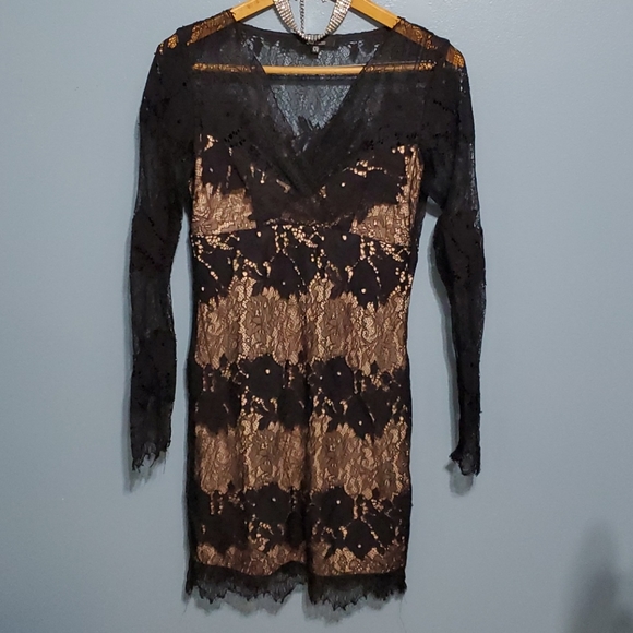 Jump Apparel Eyelash Fringed A-line Bodycon Dress - Black - Picture 3 of 10